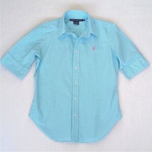 Ralph Lauren Light Blue Gingham Polo Shirt